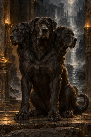 Artistic depiction of Cerberus