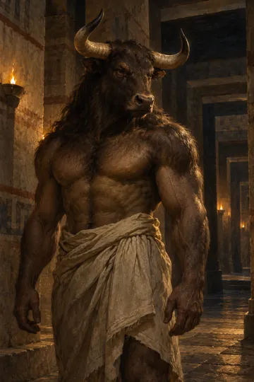 Artistic depiction of Asterion (Minotaur)