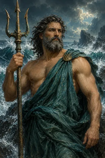 Artistic depiction of Poseidon